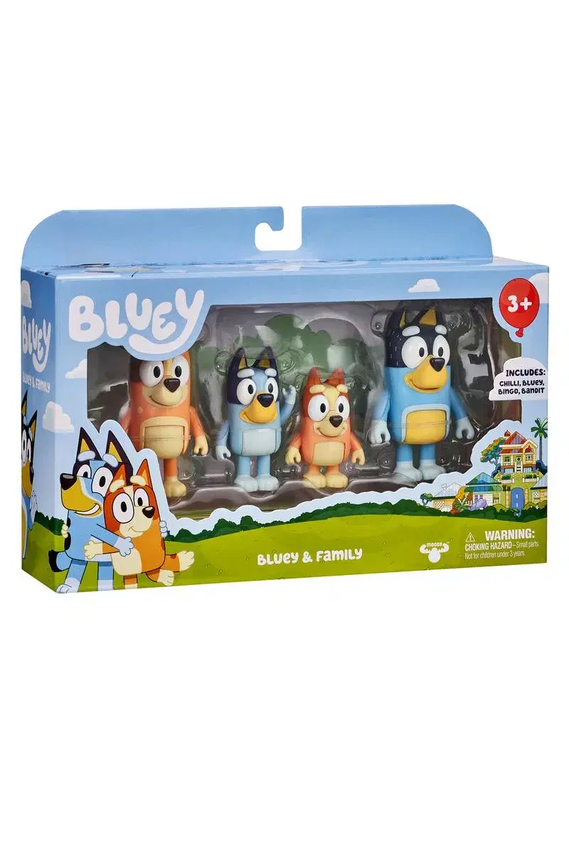 Bluey, Figure 4-Pack, Includes Bluey Family, Toddler Toy